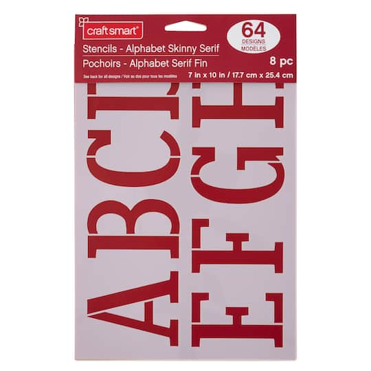 3" Skinny Serif Alphabet Stencils by Craft Smart®